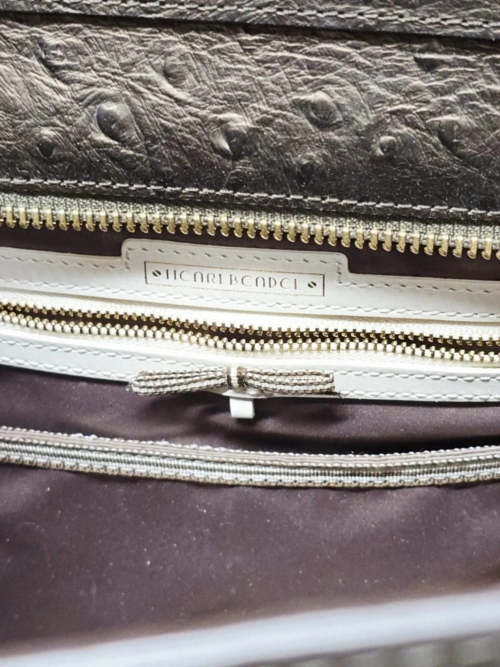 Henri Bendel ostrich Rivington Convertible Tote - Picture 11 of 12